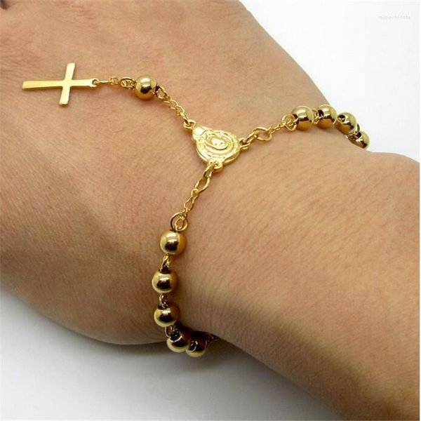 Braccialetti con ciondoli Buona qualità Moda Acciaio inossidabile Buddha Perline Braccialetto incrociato per donna Uomo Accessori per gioielli Regali Fj145