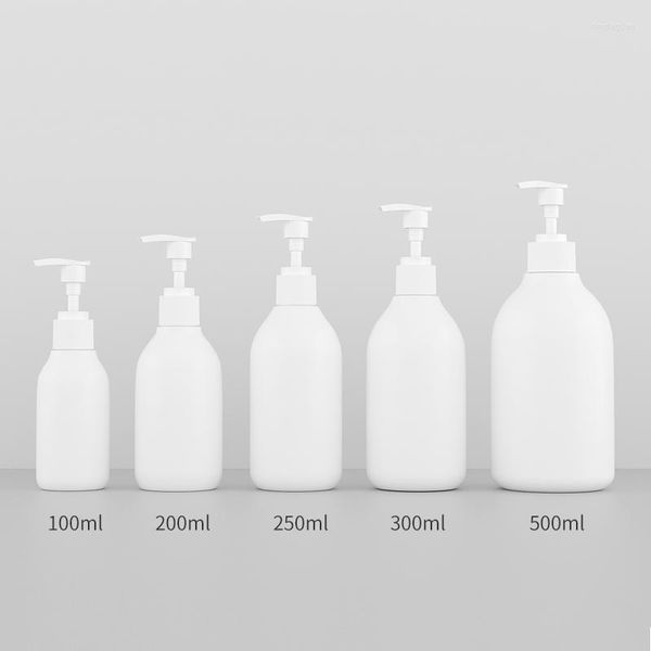 Depolama Şişeleri 200ml 250ml 300ml x 20 Beyaz Plastik PE Losyon pompalı sıvı sabun duş jeli boş şampuan