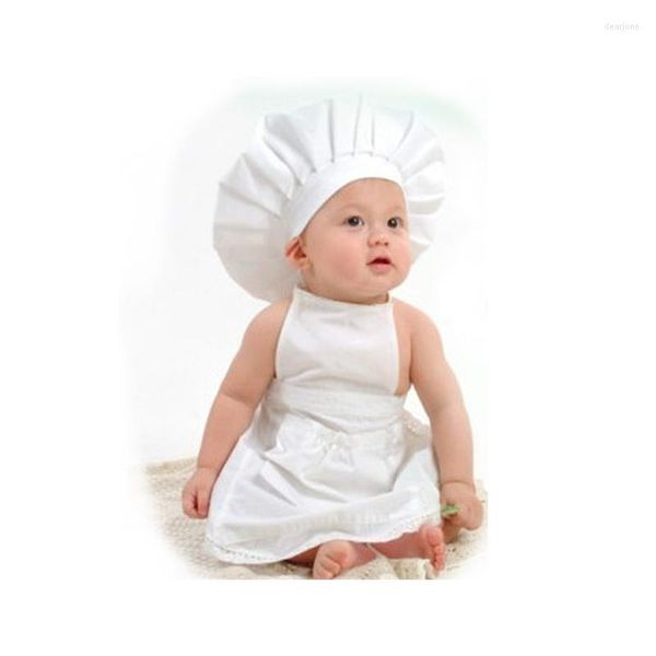 Cappelli 2023 Arrivo Chef Style Baby Pography Abbigliamento Cotone Materiale Cappello Panno 2 pezzi/set Simpatici accessori Po unisex