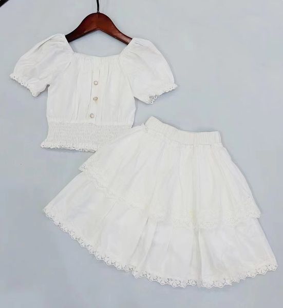 Vestito da ragazza Estate Nuovi set Vestito gonna stile britannico Vestito a due pezzi Abbigliamento per bambini Ragazze Bambini Ragazze bambini vestono