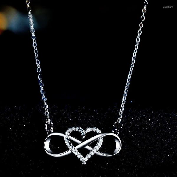 Collane con ciondolo Carattere Amante delle donne Matrimonio Infinito 8 Cuore Infinity Collana Amicizia Gioielli Regali per amici