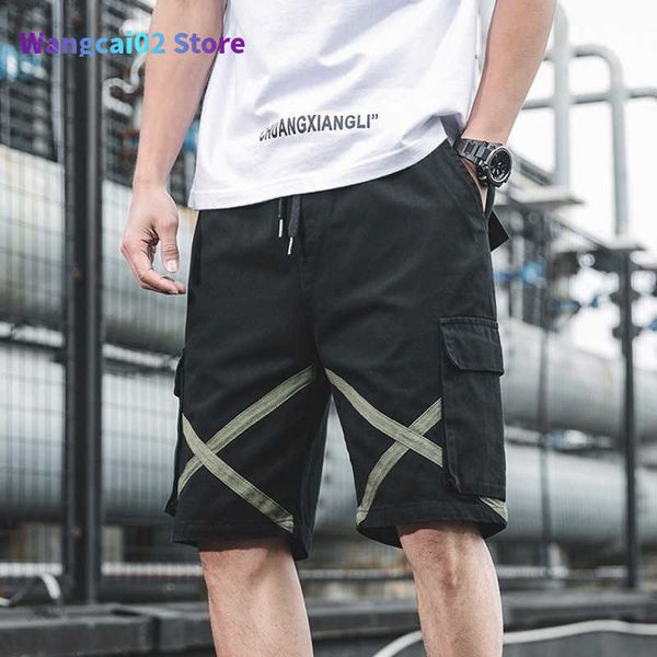 Shorts masculinos moda estilo carga homens preto elegante casual esporte jogging impresso para masculino hip hop punk praia roupas 022023h