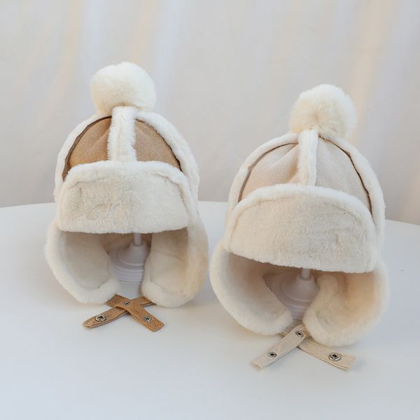 Berretti Cappelli Neonati maschi Ragazze Inverno Bambini Addensare Antivento Orecchio Bambini Caldo Autunno Infantile Bambino Peluche Berretto di velluto 14 Anni 230220