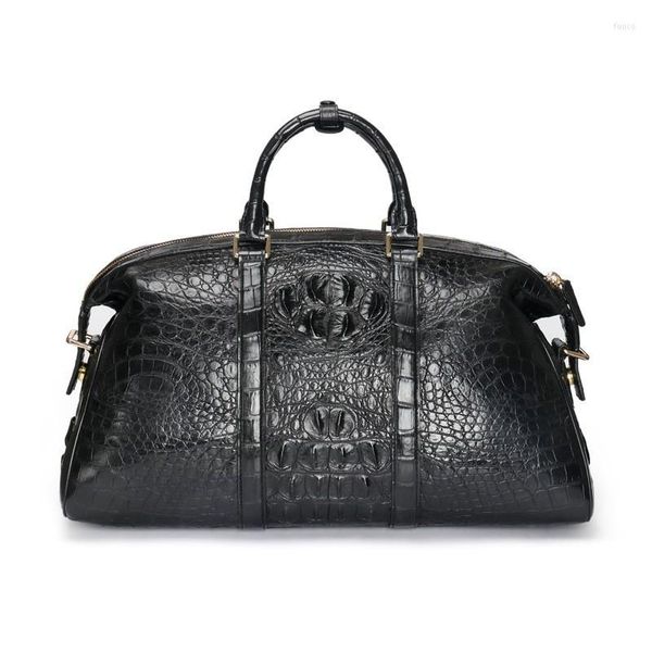 Duffel Bags 2023 Designer de grande capacidade Capodile Leather Men's Travel Bag Real Men Handbag Moda Business 45