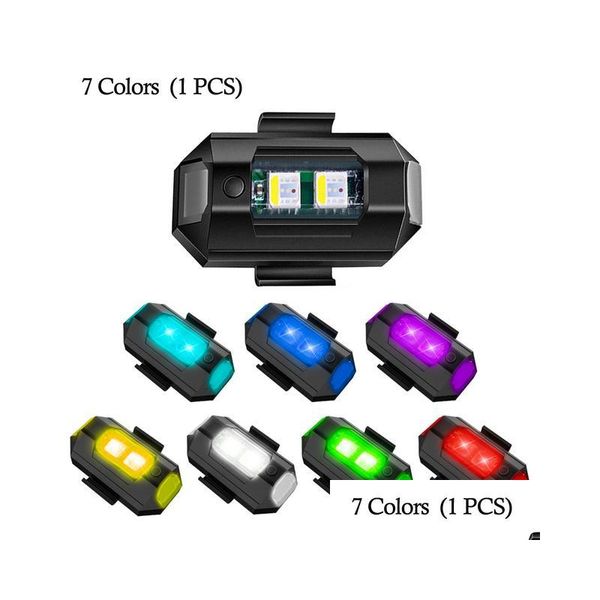 Motorrad Beleuchtung 7 Farben Drone Strobe Licht USB LED Antikollision Fahrrad Schwanz / Modell Flugzeug Nacht Fliegen Mini Signal blinkt WA Dhh9W