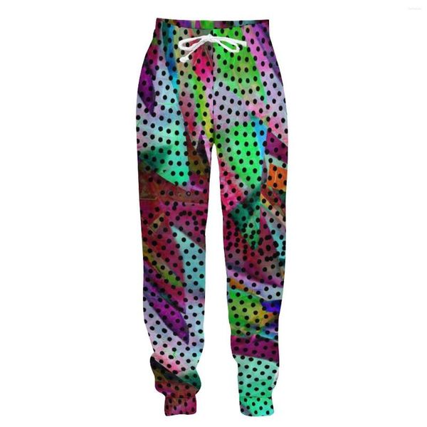 Pantaloni da uomo Jumeast 3D Jogger Pantaloni sportivi casual Baggy For Men Colore di sfondo Pantaloni da tuta dritti da uomo a pois neri