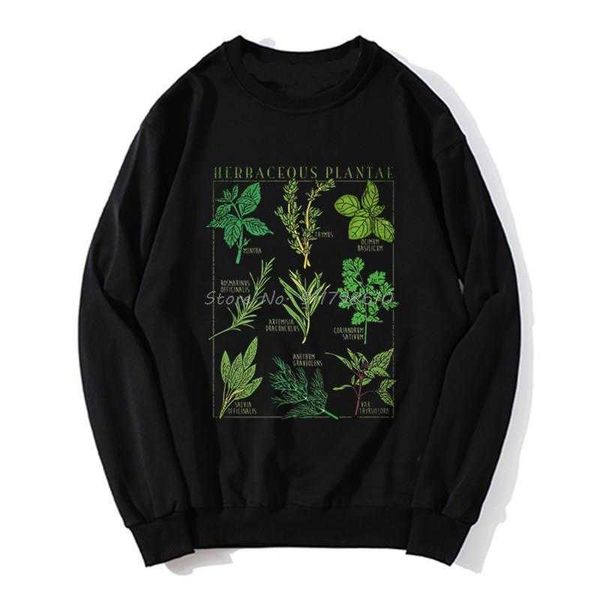 Camisetas masculinas ervas capuz de capuz de jardim botânico Planta impressão de arte Botânica Fruta Fruta Capuz Grow Men Sweater Streetwear