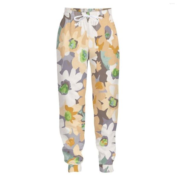 Pantaloni maschili jumeast jogger 3d pantaloni della tuta casual larghi per uomini modelli di fiori ad acquerelli maschili per piste dritti vestiti