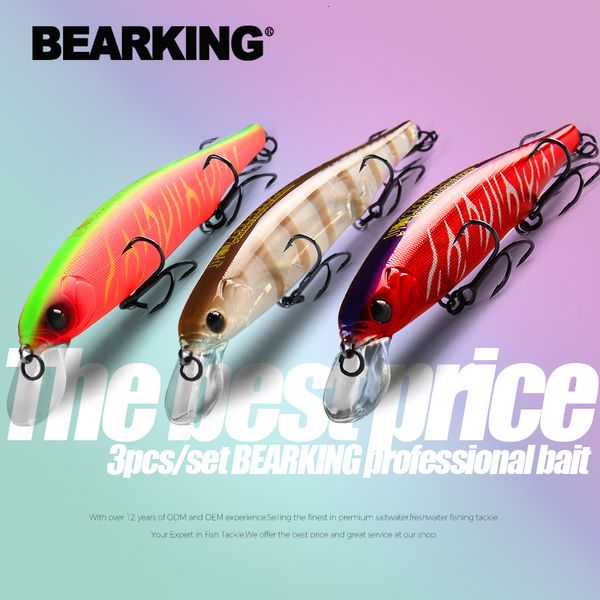 Ami da pesca BEARKING 3 pezzi set 11 cm 15 g immersione 1,5 m attrezzatura da pesca brillava esche minnow manovella peso fisso wobbler esca isca artificiale 230220