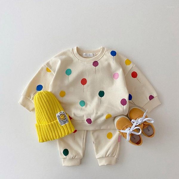 Conjuntos de roupas 9182 Baby Conjunto irmão irmão Roupa Outono e inverno 2023 Menino Sweater Pullover Pant Balloon Girl's Dress