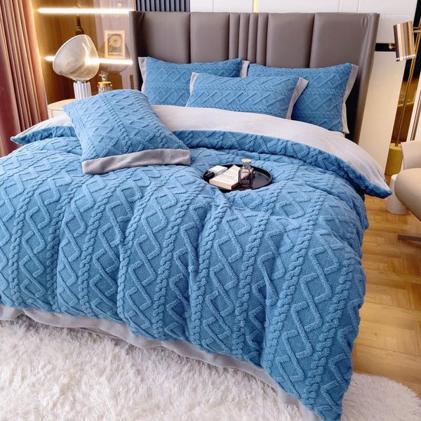 Bedding Define Winter Warm Set Luxury Double -sidelaed Velvet Tampe Caso de Tampa Caminhada Encantada e Fronhas em Consolador King Size Size