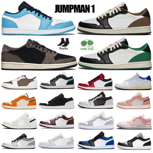 Low Jumpman 1 1s Basketballschuhe mit Box für Männer Sneakers für Frauen mit Box Wolf Grey Fragment Gym Red Game Royal Bred White Paris Panda Pine Green Sporttrainer HH1