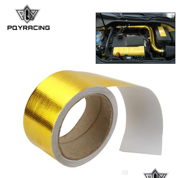 Scudi termici Pqy Racing 2X5 metri Nastro rinforzato in alluminio Adesivo con retro adesivo Resistente all'avvolgimento Presa d'aria Gold Sier Pqy1613 Drop Deliv Dhiq5