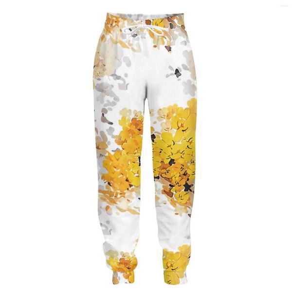 Pantaloni da uomo Jumeast Jogger Pantaloni della tuta casual Baggy Mens Modello di stampa vegetale a colori Dritto per uomo Pantaloni da tuta alla moda