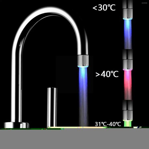 Mutfak muslukları LED su musluk akışı hafif banyo duş sıcaklığı musluk renk nozul değişimi 7 SE H7H0