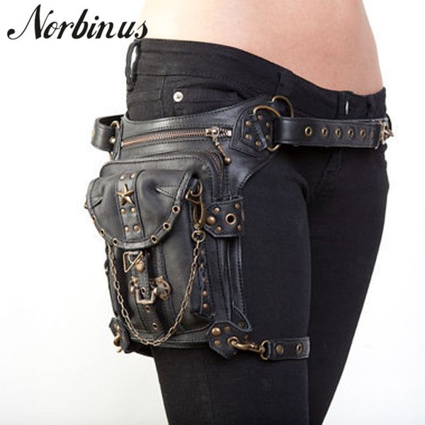 Taille Taschen Norbinus Steampunk Bein Frauen Männer Viktorianischen Stil Holster Tasche Motorrad Oberschenkel Hüfte Gürtel Packs Messenger Schulter 230220