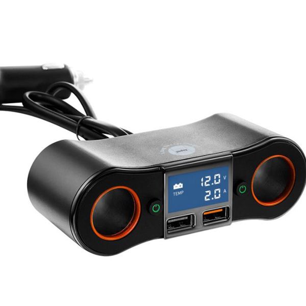 2024 Eletrônica ZNB02 3.1A Adaptador de tomada para isqueiro de carro Carregador de carro com 2 portas USB