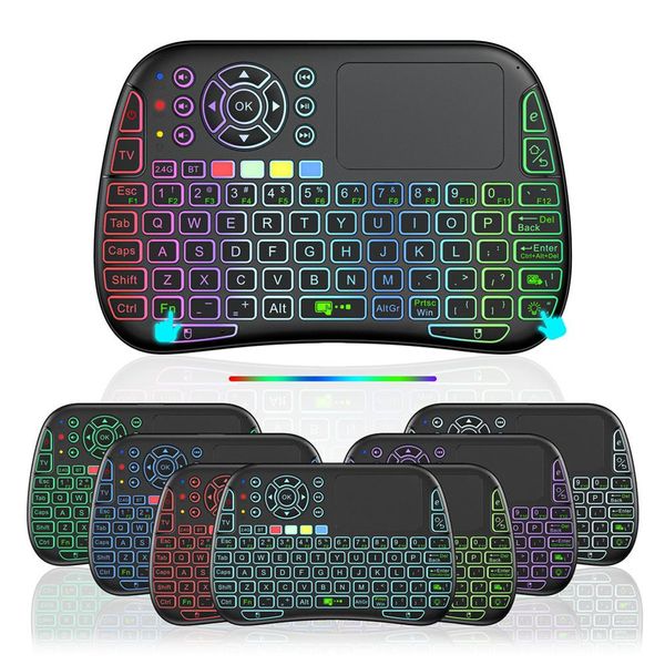 Mini teclado M9 com touchpad para H96 X96 T95 Mecool Beelink Android TV Box Smart TV / PC / Ipad Pesquisa por voz LED retroiluminado sem fio Air Mouse Melhor qualidade