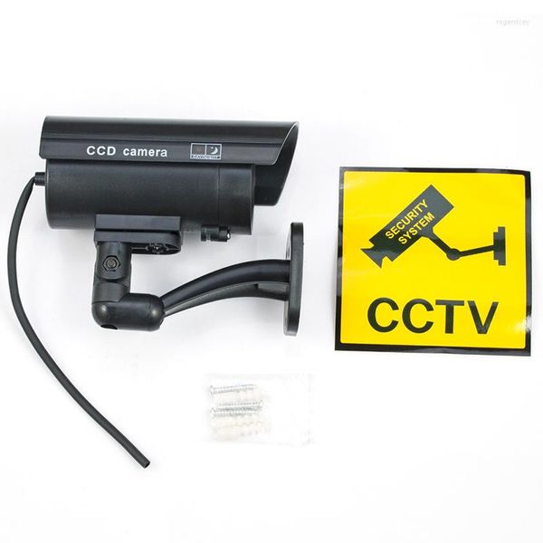 Telecamera CCTV fittizia impermeabile con luce LED lampeggiante per una sicurezza falsa dall'aspetto realistico per esterni o interni