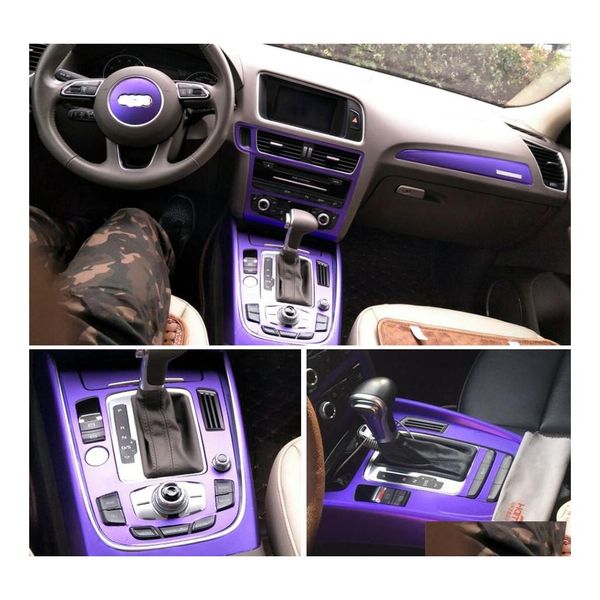 Adesivos de carro Carstyling 3D/5D Fibra de fibra de carbono Console Center Console Alterar Decalques de Moldagem de Moldagem Para Q5 2010 Drop Drop MOB DH3GJ