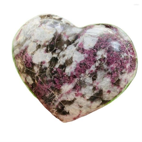 Figurine decorative Bella pietra di cristallo del cuore di tormalina rossa naturale guarigione per la decorazione del regalo