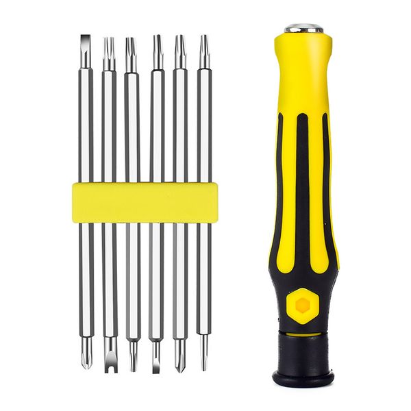 Handy-Reparatur-Werkzeuge, 6-in-1-Set, sicheres, manipulationssicheres magnetisches Schraubendreher-Bit, Hex-Torx-Schraubendreherkopf, flaches Handwerkzeug