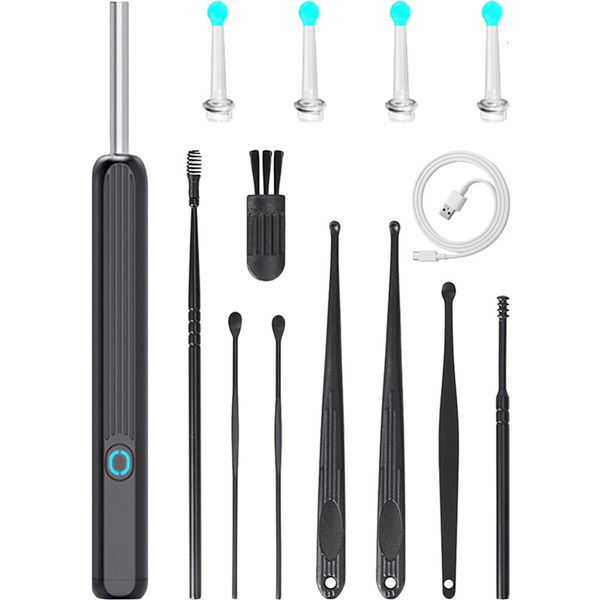 Ear Care Supply 1 conjunto de limpeza otoscópio removedor de cera limpador sem fio com câmera colher de cera 230221