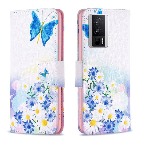 Muster Fällen Für OPPO A17 A57 A76 A36 A96 A54S A55 Realme K10 9i Reno 9 Pro 4G 5G Brieftasche Leder Blume Telefon Abdeckung Fall Capa