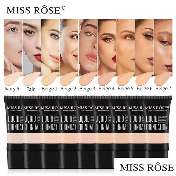 Fondotinta Miss Rose 9 Colori Viso Impermeabile Liquido Base Correttore Trucco Cosmetici Make Up Drop Consegna Salute Bellezza Dhbgi