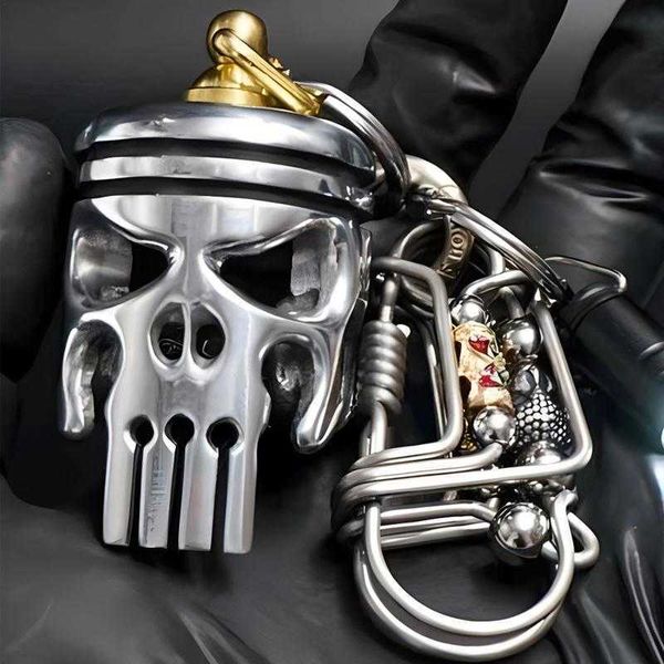 Кольца для ключей Piston Art Keychain Череп Кулон Украшения Аксессуары Сплав Скелет Брелки Брелок с фонариком и открывалкой для бутылок J230222