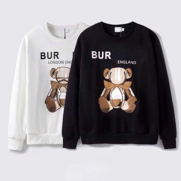 American Sweatshirt Designer Pullover Brief Bär bestickt Pullover Mantel Männer Frauen Baumwolle Langarm T-Shirt