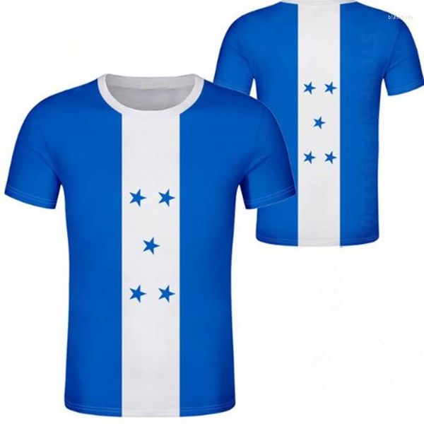 Camisetas masculinas HONDUAS MASSHOVEM Custom Made Número Número Nação Bandeiras Hn Country Pri
