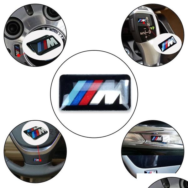 Araba Rozetleri Araç Tekerlek Rozeti M Sport 3D Amblem Çıkartma Çıkartmaları Serisi için Logo M1 M3 M5 M6 X1 X3 X5 X6 E34 E36 E6 DİYET ETİKİLERİ DHXJB
