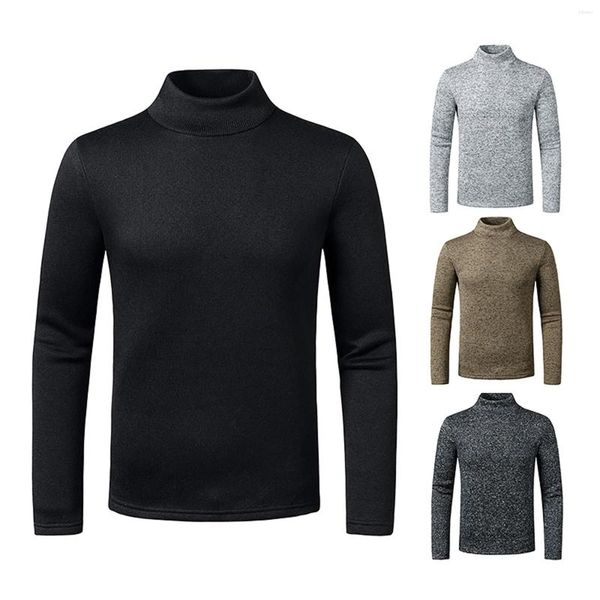 Maglioni da uomo Maglione da uomo Top Autunno Inverno Collo alto Manica lunga Collo Maglieria Pullover Ragazzi Adulto Nero/Grigio scuro/Grigio chiaro/Caffè