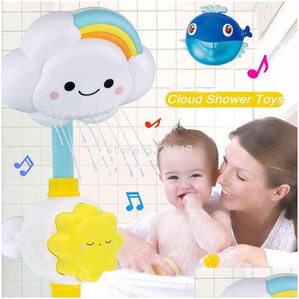 Giocattoli da bagno Baby Cloud Vasca da bagno Docce Beccucci da bagno Ventose Rubinetto pieghevole Bambini Doccia spray carina Regalo per bambini X1106 Drop Delivery Dhfij