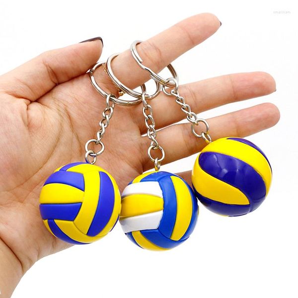 Keychains 4 tamanhos de moda Volleyball Keychain Mini Bag Sport Sport Car Ball Key Ring For Players Men Women Wallet Keyring