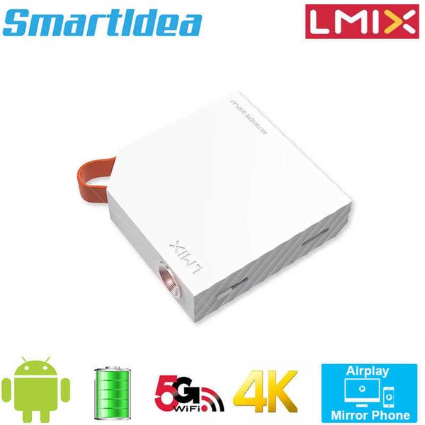 Projektörler SmartlDea LMIX S1 Akıl Kafası ile Mini Projektör LED LED DLP 5G WiFi Projektör Video Oyunu ProYektör J230221