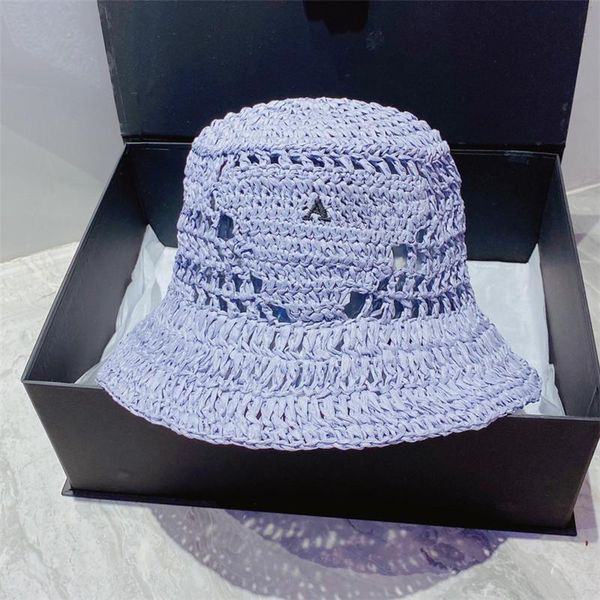 Chapéus de palha para mulheres Chapéu de balde de 4 cores Designers de luxo Chapéus de sol Fisher Gorros de férias Bonés Boné trançado de palha da moda