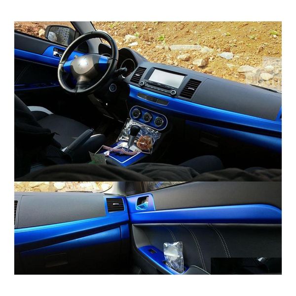 Mitsubishi Lancer için Araba Çıkartmaları 2009 İç Merkez Kontrol Paneli Kapı Koyin Karbon Fiber Çıkartılar Destek Accessorie Drop de Dhgkn