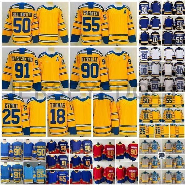 2023 Reverse Retro Winter Classic Maglie da hockey da uomo 91 Vladimir Tarasenko 90 Ryan Reilly 55 Colton Parayko 10 Schenn Binnington 25 Kyrou Torey Krug 18 Robert Thomas