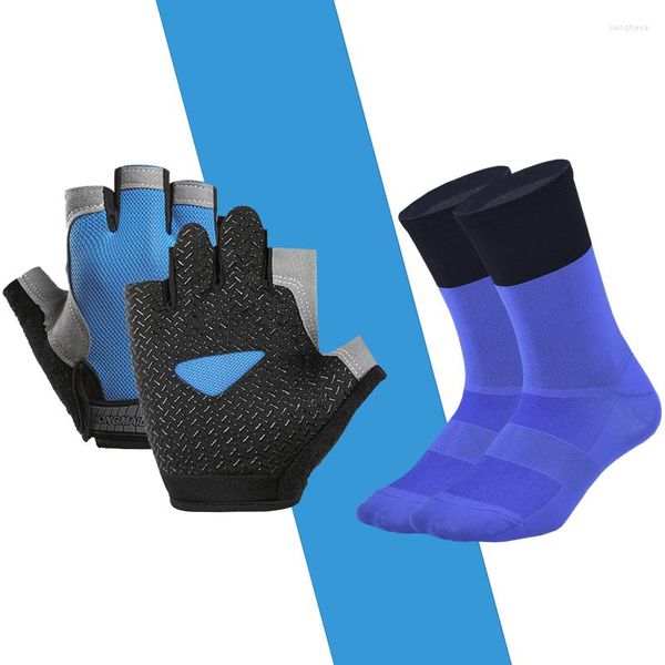 Sport Socken Hohe Qualität Radfahren Männer Frauen Fahrrad Outdoor Socke Laufen Basketball Mit Handschuhe Set Option