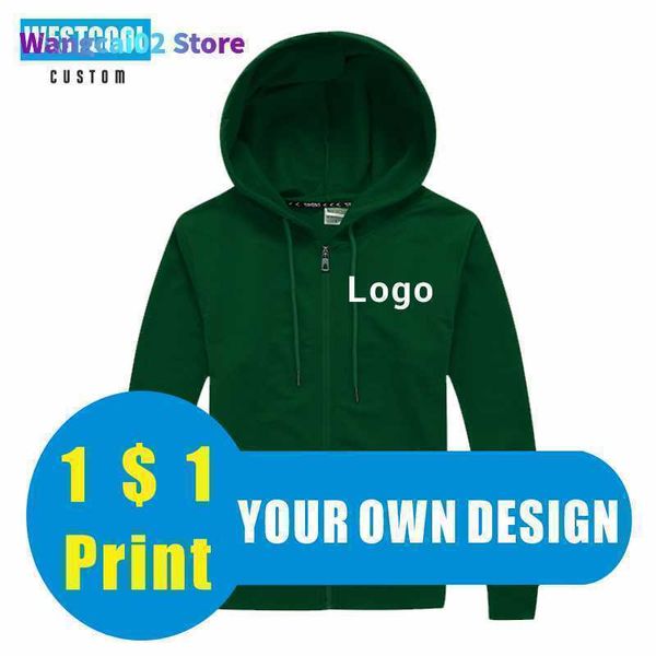 11 renk İnce Hoodie Özel Nakış Hoody Kişiselleştirilmiş Marka Metin Fotoğraf Ucuz fermuarlı Hoodie Westcool 022023H 022123H