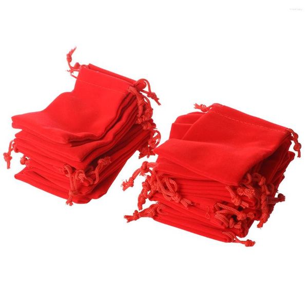 Sacchetti per gioielli 25 X Sacchetto regalo in velluto rosso