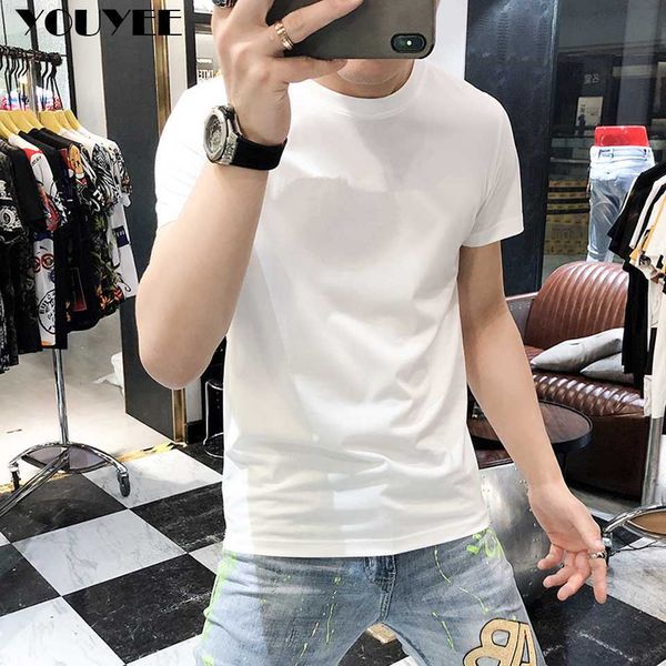 T-shirts masculins Silk cool en soie coton tshirt à manches courtes masculines Summer mâle blanc us multi-couleurs de haute qualité