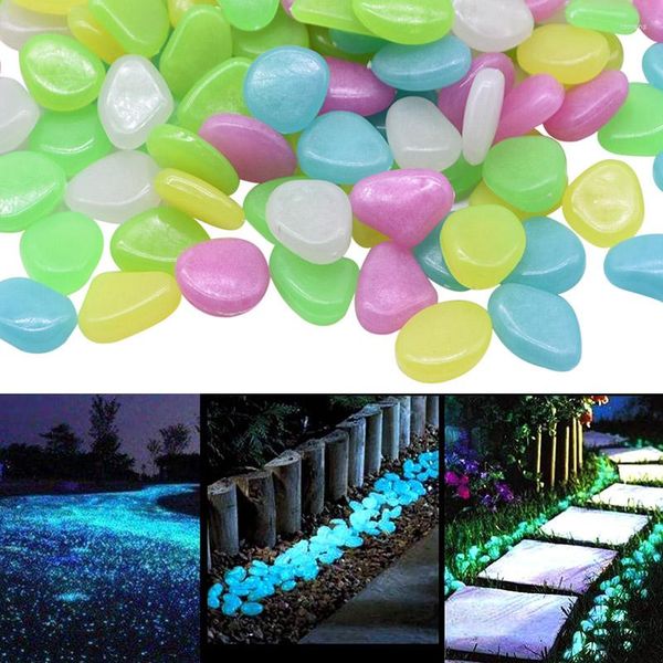 Decorazioni da giardino 25pcs Glow nelle pietre scure di piede rocce per pavimento del pato