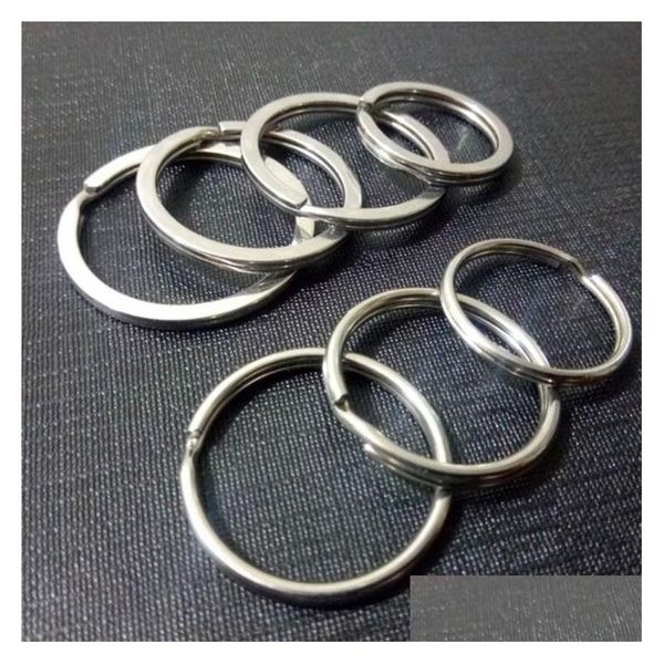 Cha￧os de chaves de metal -chave de metal de chaves de anel de a￧o inoxid￡vel redonda/plana 20 mm/28mm/30mm/32 mm para DIY DH8ZE