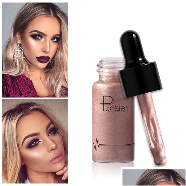 Бронзеры Highlighters Pudaier Liquid Highlighter 12 Colors Make Up Cream Conceer Shimmer Lip