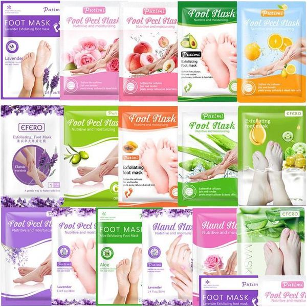 Fußbehandlung Efero Peeling-Maske Peeling Füße Hautpflege abgestorbene Haut entfernen Socken für Pediküre Socken-Peeling-Masken Drop Deliv Dhtp5