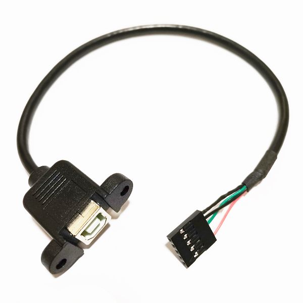 Cavi USB, DB 2,54 mm 5 pin header femmina a USB 2.0 tipo B femmina con cavo per montaggio a pannello a vite 30 cm / 2 pezzi