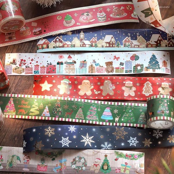 Confezione regalo 30mm x 3m Washi Tape Natale Natale Scrapbook Forniture Adesivi di carta per Art Journaling Journal Notebook fai da te Collage estetico